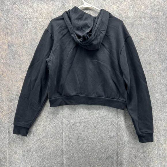 Vans Sweater Women Small Ladies Black White Hoodie Pullover Drawstring Cropped - Picture 10 of 13